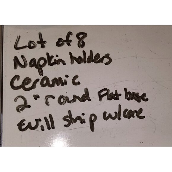 Lot Of 8 Christmas Ceramic Napkin Holders Santa Leopard Print 2" Round - Picture 6 of 6